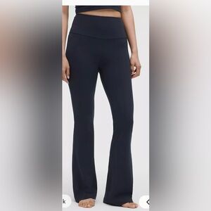 Lulu Lemon flattering flare leg navy legging - high waisted comfortable fit